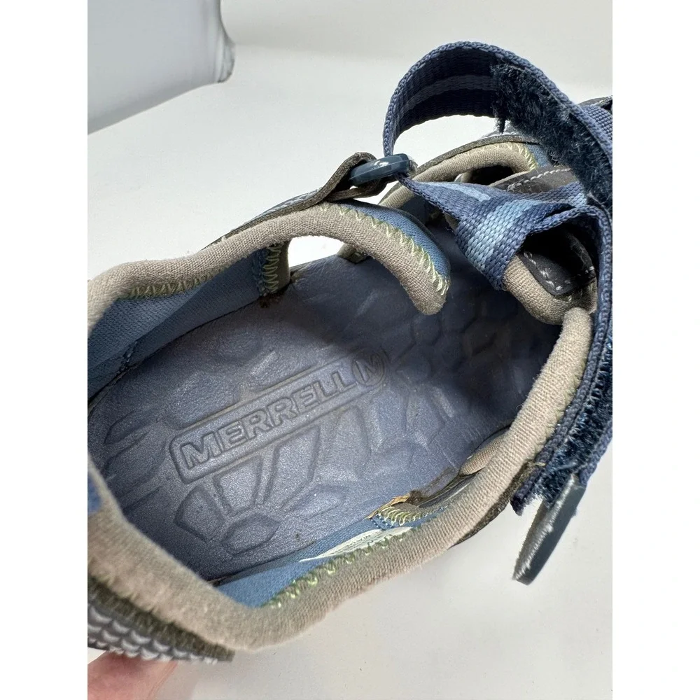 Merrell Hydro Hiker Kids Navy‎ Blue Grey Water Sandals Shoes Size 3W Big Kid
